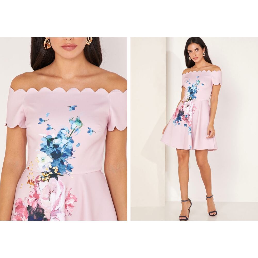 NWT Ted Baker Raspberry Floral Dress Size 5